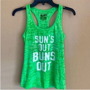 Ground to Overhead racer back burnout tank top. Sun’s out, bun’s out.
